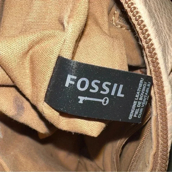 FOSSIL Women’s MINI BAG CROSSBODY PURSE IN NATURAL LEATHER COLOR Hand Bag - Picture 9 of 16